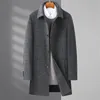 Мужское шерстяное пальто оверсайз, мужское шерстяное пальто, мужское двустороннее твидовое пальто, мужской шерстяной топ, зимний Casaco Masculino FCY 231211