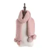 Sciarpa con pompon lavorata a maglia per bambini 123 * 22 cm Sciarpa in acrilico tinta unita per bambini per bomboniera invernale Q826