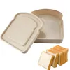 Servis Toast Shape Container Temu gränsöverskridande bärbar bröd smörgåsbox Vete Straw Home Tools Tillbehör