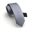 Bow Ties High Quality 2023 Designers Brands Fashion Business Casual 6cm Slim For Men Necktie Sliver Gray Wedding With Gift Box