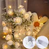 Strings 1pc LED Pink Rose Flower String Lights For Wedding Home Party Birthday Festival Christmas Decorations Garland