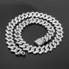 fashion jewelry necklaces 14 MM Prong Cuban Chain Hip Hop jewelry set for women Rhinestone Cuban Necklaces jewelry set 2024