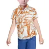 Abiti casual Abito da ragazza polinesiano Camicia da ragazzo Samoa con maniche a palloncino Daily Hawaii Kids e set abbinato