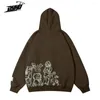 Herenhoodies Y2K los katoen cartoon graffiti persoon print eenvoud sweatshirt met capuchon hiphop oversized streetwear retro heren