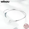 Chaîne WOSTU Haute Qualité 925 Sterling Argent Larme De Sirène Perles Bracelets Taille Ouverte Amitié Bracelets Pour Femme Bijoux CQB123 231208