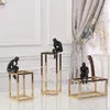 Decoratieve Beeldjes Moderne Abstracte Menselijke Sculptuur Hars Metalen Rek Denken Handwerk Meubels Gouden Woondecoratie Accessoires