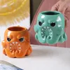 Ocean themed ceramic cups octopus shaped coffee cup creative office drinking mugs large capacity decorative mug LT704