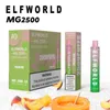 Original ELFWORLD MG 2500 Puffs Dispositivos descartáveis e-cigarros Vape com 7ml Pré-preenchido 850mAh Bobina de malha de bateria 10 sabores disponíveis VS Vapme Brisk 2500 Zooy 2800