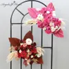 Decorative Flowers & Wreaths Color Golden Natural Dried Pu Fan Leaf Artificial Flower Row Arrangement Outdoor Wedding Arch Backdro232O