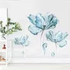 Adesivos de parede flor azul casa sala de estar decoração quarto papel adesivo móveis porta casa decoração interior 231211