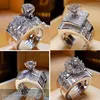 Vecalon Boho Kadın Elmas Alyans Seti Moda 925 Gümüş Büyük Taş Parmak Yüzüğü Vaat Gelin Nişan Yüzükleri Kadınlar için232b