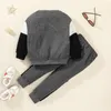 Set di abbigliamento Primavera e autunno Ragazzi Camicia a maniche lunghe Pantaloni tinta unita Due pezzi Abbigliamento casual per bambini Abbigliamento con cappuccio Set per