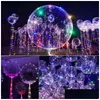 Party Decoration Led Balloons Night Light Up Toys Clear Balloon String Lights Flasher Transparent Bobo Balls Cca11729-A Drop Deliver Dhnre