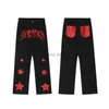 Men's Pants ARENS Y2K Jeans Men Embroidery Denim Pants Star Red Print Black Trousers Male Streetwear Hip Hop Casual Vintage Plus Size 4XL J231208