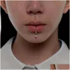 Labret, Lip Piercing Jewelry Labret Lip Piercing Jewelry Designer No Hole Clip Fashion Temperament Girl Ins Net Red High End 230613 Dr Dhjdf