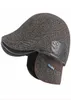 HT2785 Baret Mannen Wollen Hoed Dikke Warme Winter Hoed voor Mannen Hoge Kwaliteit Ivy Krantenjongen Platte Pet Vintage Oorklep Vader Hoed Baret Cap Mannen