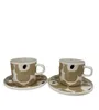 Designer Flower Cup och Plate Set 2 Cup och 2 Plate Coffee Cup Mug 4 Pieces Set Birthday and Valentine's Day Gift