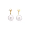 Stud Earrings Gold Color Metal Fashion Korean Pearl For Women Pendientes Elegant Crystal Hoop Drop Jewelry