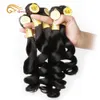 Synthetic Wigs Loose Wave Bundles with Closure 4x4 Brazilian Human Hair Weave 5Pcs Bouncy Curly Bundles with Closure HD Transparant Pre-Plucked 231211