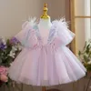 Flickklänningar ruffles baby för barn paljetter elegant prinsessklänning bröllop fest 15 år småbarn födelsedag bollklänningar 231211