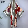 Kvinnors badkläder Winyi Kimono Summer Print Boho Kaftans For Woman Cover-up Elegant Cardigan Sexig Holiday Maxi Beach Wear Swimsuit Party