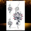 Tatouages temporaires Henné Lotus Tatouage Pour Femmes Faux Bijoux Chaînes Fleur Noire Body Art Abstrait Tatoo Autocollant Transfert Fille 231208