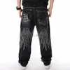 Jeans da uomo Nanaco Uomo Jeans larghi larghi Hiphop Pantaloni da skateboard in denim Street Dance Hip Hop Rap Pantaloni neri maschili Taglia cinese 30-46L231122