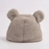 Berretti da donna orso di peluche berretto morbido cappello invernale peloso confortevole carino moda solido novità femminile berretti presenti