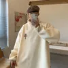 Con cappuccio maschile di qualità in tessuto stampa di fantasionismo da uomo in stile coreano in stile coreano Turtleneck urban casual autunno top maschi