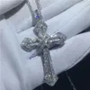 Choucong Fashion Big Cross Pendants 5a Cz Gold Filled 925 Silver Party Wedding Pendant med halsband för kvinnor män smycken248k