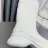 Rainboots Knight Boots 커플 신발 패션 캐주얼 둥근 발가락 캡 플랫 힐 고무 부츠 단독 유니와이드 럭셔리 디자이너 신발 신발 신발 크기 35-46