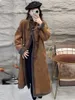 Cappotto sintetico da donna con colletto alla coreana in pelliccia alla moda coreana con fodera in lana di agnello giacca invernale arrivo 2023