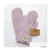 Варежки Winte Cony Hairr Перчатки Esigner Glove Модные женские и мужские спортивные перчатки на открытом воздухе Теплые зимние лыжные перчатки Прямая доставка Аксессуары Шапки Dh5No