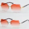 Large Square 8200762 Rimless Purple Plank Sunglasses High quality New fashion vintage glasses outdoors driving glasses design 297Y