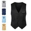 Gilets pour hommes à la mode hommes costume couleur unie grande couture simple gilet de printemps sans manches