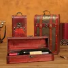 Vintage Holz-Einzel-/Doppel-Weinaufbewahrungsbox, tragbar, luxuriös, für Küche, Bar, Zubehör, Weinflaschenetui, Halter, Schatz, Geschenk, dekorative Box