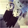 Vijf Vingers Handschoenen Hoge Letter Camellia Kasjmier Warme Kwaliteit Winter Voor Klassiek Merk Touch Sn Vrouwelijke Dikke Wanten Drop Delivery Fa Dhtuv