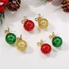 스터드 귀걸이 메리 크리스마스 녹색 빨간색 라운드 볼 여성 스팽글 눈송이 별은 귀걸이 연도 축제 보석류
