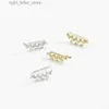 Ohrstecker ANDYWEN 925 Sterling Silber Gold Leafs Zirkon CZ Lang 22,5 mm Kletterer Damen Ohrring Einfacher Luxus 2023 Frühling Valentiens Geschenk YQ231211