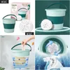 Altro Giardino domestico Nuovo pieghevole portatile Lavaggio Hine Biancheria intima Secchio Calzini Vestiti Mini 10L Rondella Cam Casa Viaggio Dormitorio Drop De Dhpo8