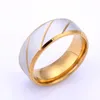 Wedding Rings Fashion Mens and Womens Rings Golden Wave Pattern Wedding Infinite Ring Steel Men and Women Engagement Jewelry Gifts 231208