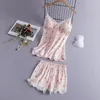 Women's Sleepwear Pajamas Women Pyjamas Cami&shorts Lingerie Intimate Set LOVE Suit Lace Print Sleep Piece Two Summer Homewear Sexy