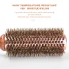 Hair Brushes Pig Bristles Hairdressing Roll Aluminum Cylinder Hair Comb Anti-Static Smooth Hair Massage Roller Comb Salon Hair Styling 231211