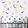 muurstickers met de hand geschilderde maan voor baby kinderkamers decoratie verwijderbare sterstickers woondecoratie wallpapers doe-het-kunst muurschilderingen