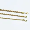 Wholesale Hip Hop Twisted Chain Men Gold Plated Necklace Custom 2MM 3MM 5MM Cuban Chain Necklace For Men Women Jewelry