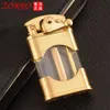 Zorro Retro Metal Old Rocker Transparent Tank Kerosene Lighter Creative New Model Grinding Wheel Men's Smoking Tool