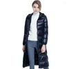 Trench da donna Giacca invernale Donna Antivento Caldo Ultra leggero Piumini lunghi Parka Mujer Plus Size 3XL Cappotto