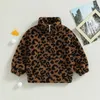 Hoodies Sweatshirts Focusnorm 3 7y Winter Toddler Kids Girls Boy Outwear Warm Fuzzy Long Sleeve Leopard Vintage Print dragkedja Sweatshirtjacka 231211