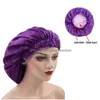 Wig Caps Factory Direct -Selling Plus Size Elastic Double Layer Satin Slee Cap Europe And The United States Wash Wide Side Hair Prot Dh3Tc