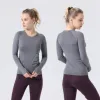 Lu Lu Citroenen Yoga 2.0 Fitness Dames Crop Top met lange mouwen Naadloze Yoga Shirts Workout Sport Tee Vrouwelijke Gymkleding